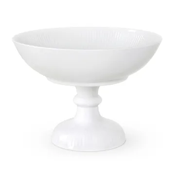 White Fluted skål på fot - Ø21 cm - Royal Copenhagen