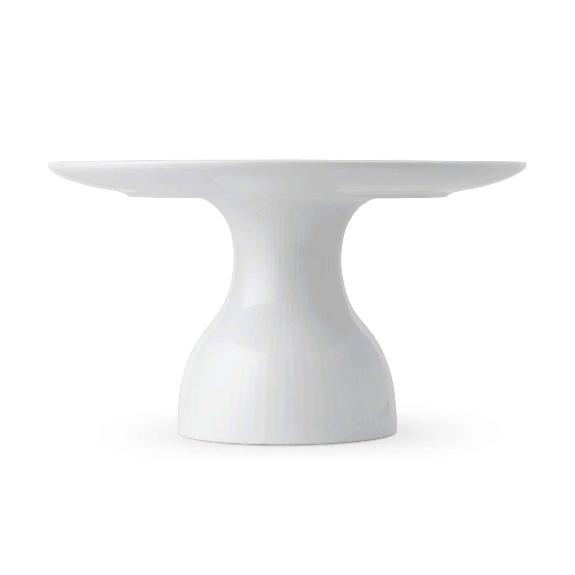 White Fluted tårtfat på fot Ø20 cm, Vit Royal Copenhagen