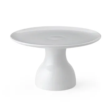White Fluted tårtfat på fot Ø20 cm - Vit - Royal Copenhagen