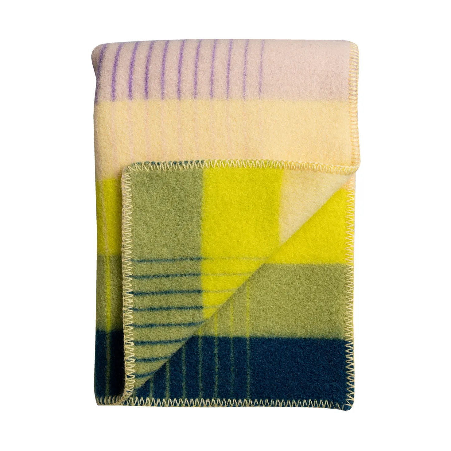 Åsmund gradient filt 135x200 cm, Yellow-blue Røros Tweed