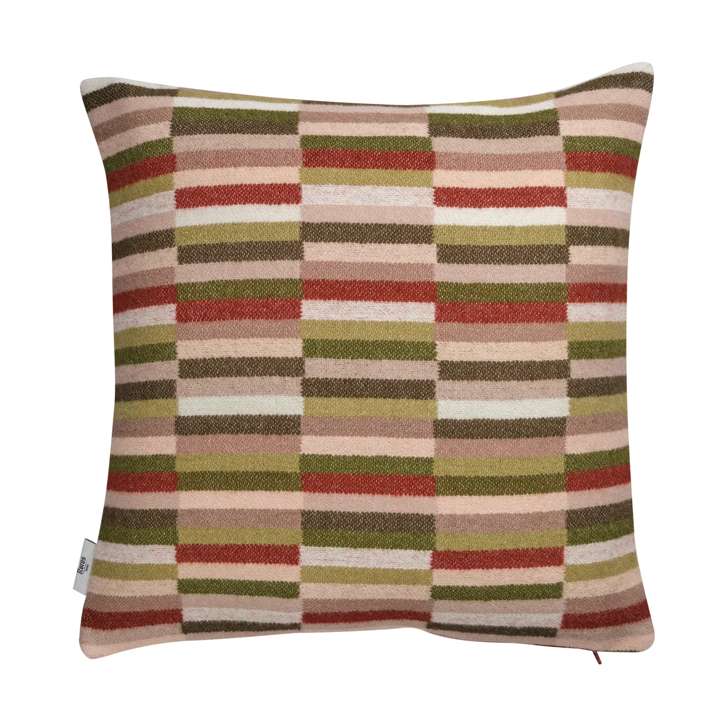 Ida kudde 50x50 cm, Olive burgundy Røros Tweed