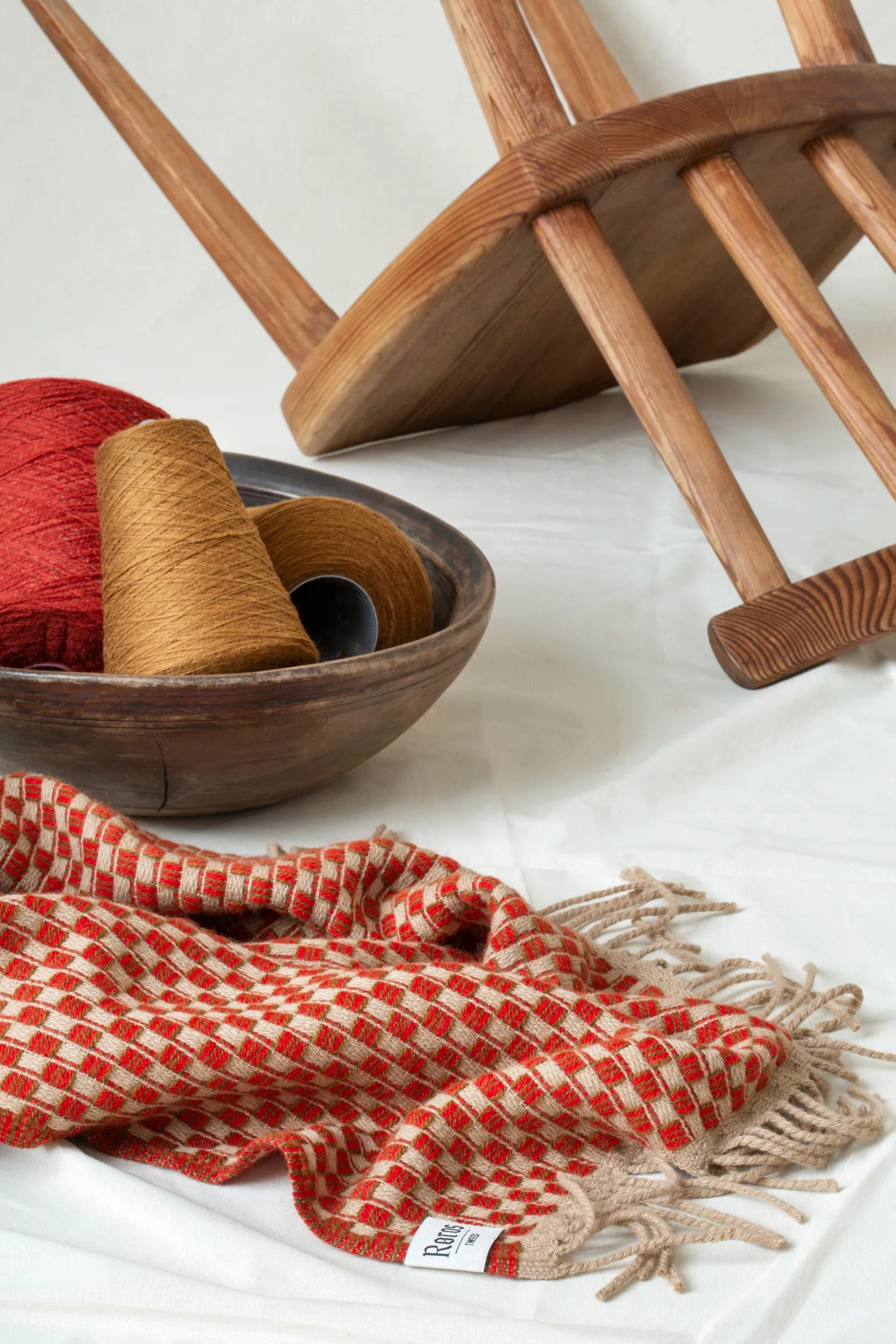 Isak pläd 150x210 cm, Red sumac Røros Tweed