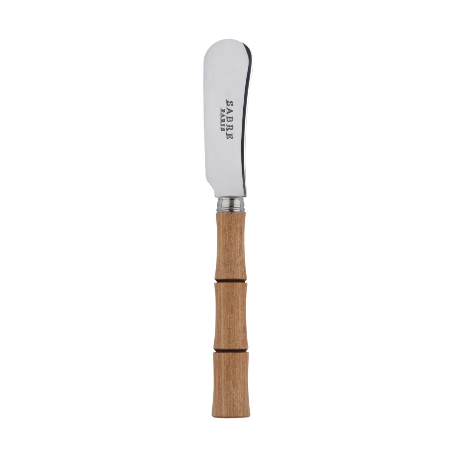 Bamboo shape smörkniv 14 cm, Light wood laminated SABRE Paris