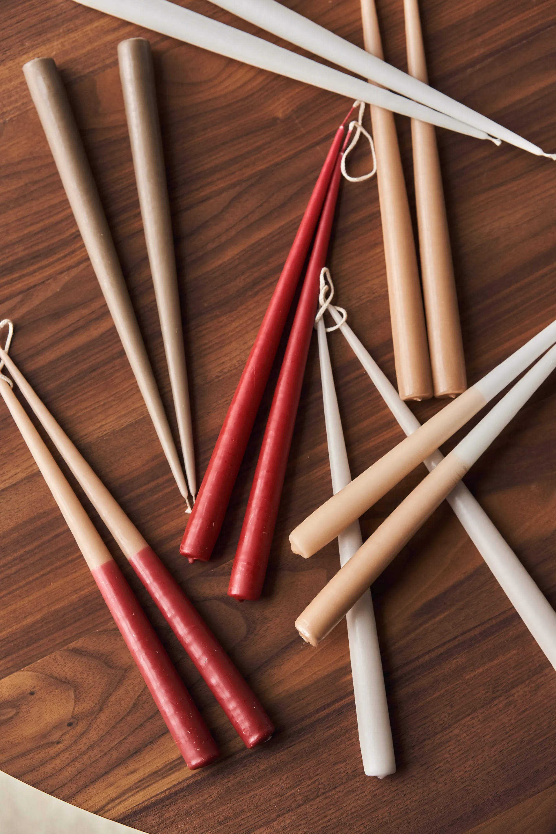 Affinity antikljus tvåfärgade 4-pack 32cm, Beige-red Scandi Essentials