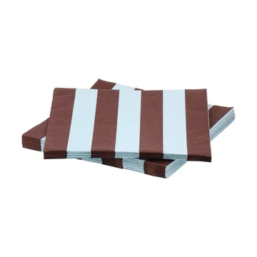 Bold Stripe pappersservett - Vinröd-blå, 20‑pack, 33×33 cm - Scandi Essentials