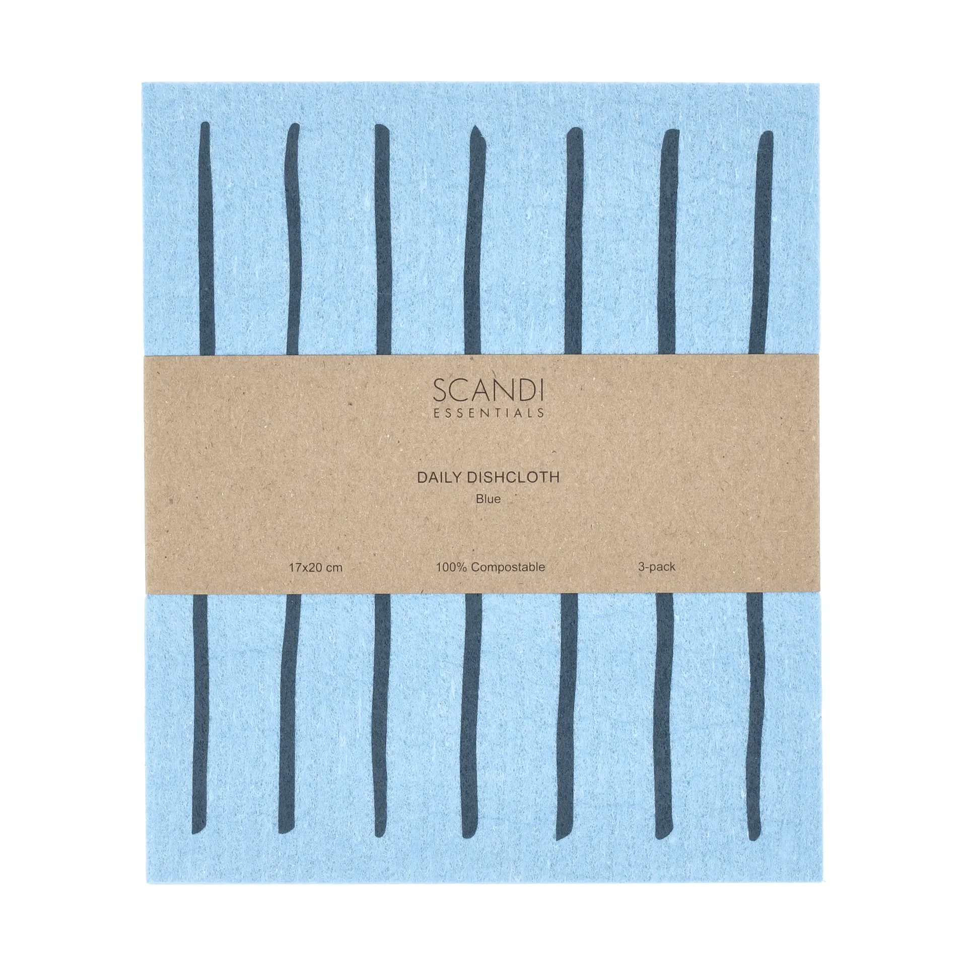 Daily disktrasa med mönster, Blå, 3-pack Scandi Essentials