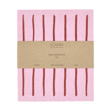 Daily disktrasa med mönster - Rosa, 3-pack - Scandi Essentials