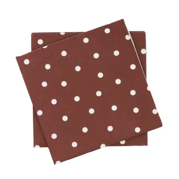 Fine dots pappersservett - Vinröd-vit, 20‑pack, 33×33 cm - Scandi Essentials