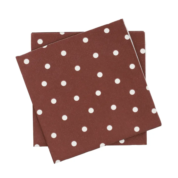 Fine dots pappersservett - Vinröd-vit, 20‑pack, 33×33 cm - Scandi Essentials