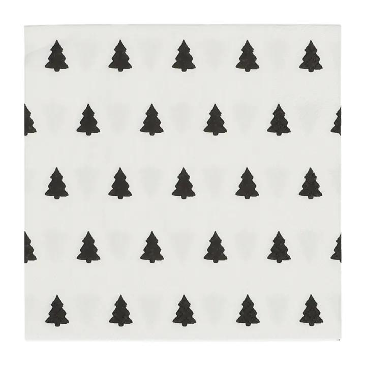 Linen trees servett 33x33 cm 20-pack - Black-white - Scandi Essentials