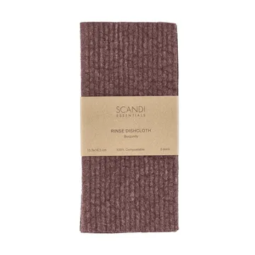 Rinse disktrasa - Burgundy, 2-pack - Scandi Essentials