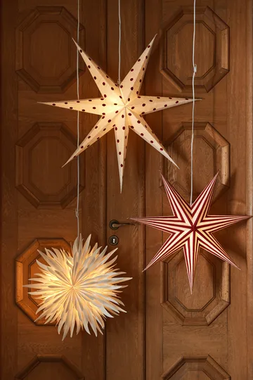 Bare adventsstjärna vit-rödprickig - 80 cm - Scandi Living