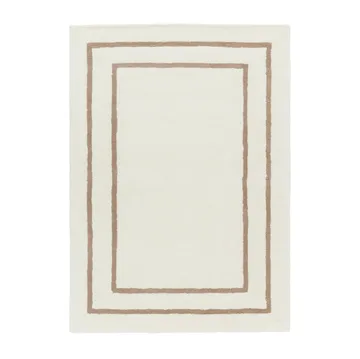 Borders ullmatta - Vit-beige 170x240 cm - Scandi Living