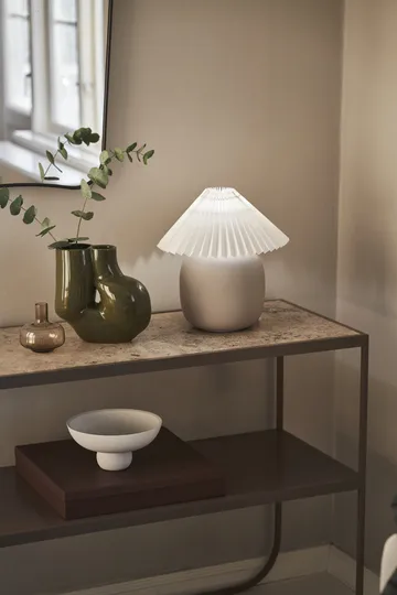 Boulder bordslampa 29 cm grey-pleated white - Scandi Living