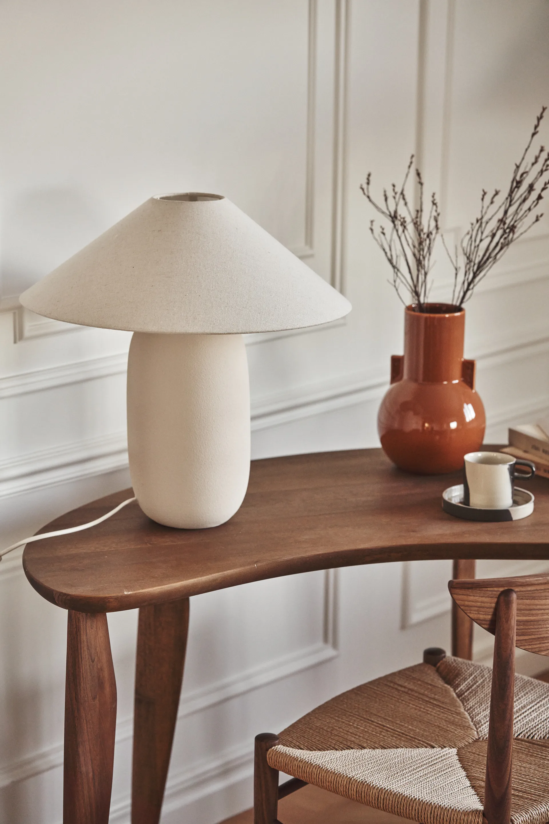 Boulder bordslampa 48 cm beige-nature Scandi Living