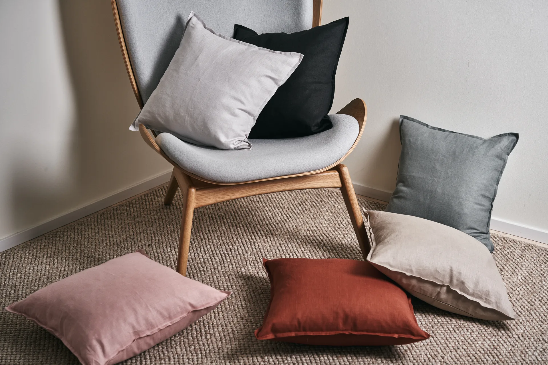 Calm kuddfodral linne 50x50 cm, Carbon Scandi Living
