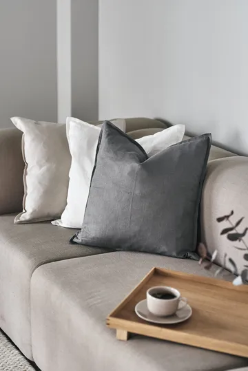 Calm kuddfodral linne 50x50 cm - Charcoal - Scandi Living