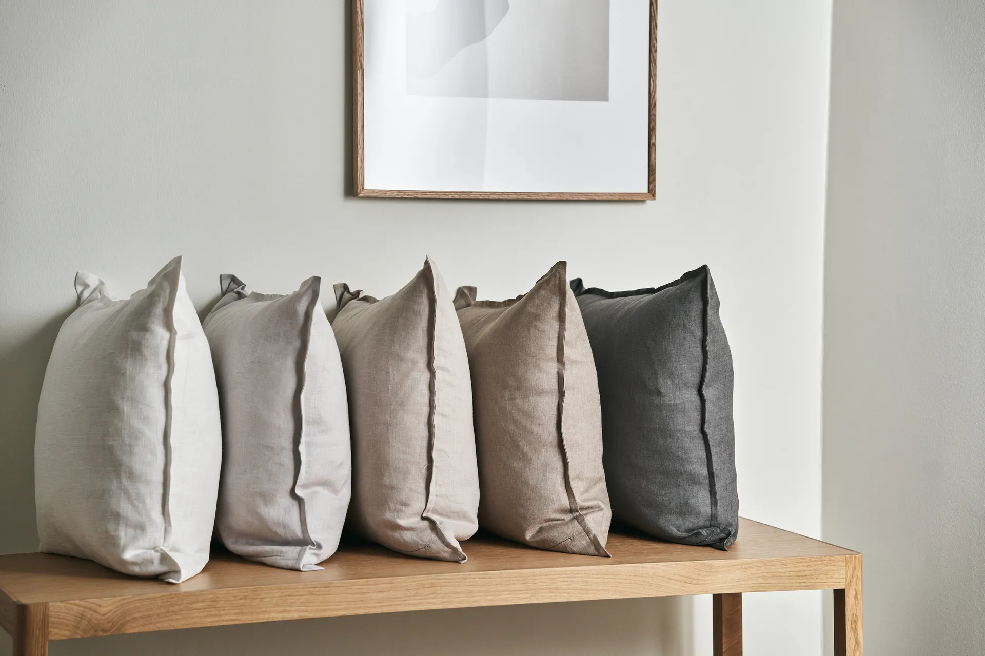 Calm kuddfodral linne 50x50 cm, Charcoal Scandi Living