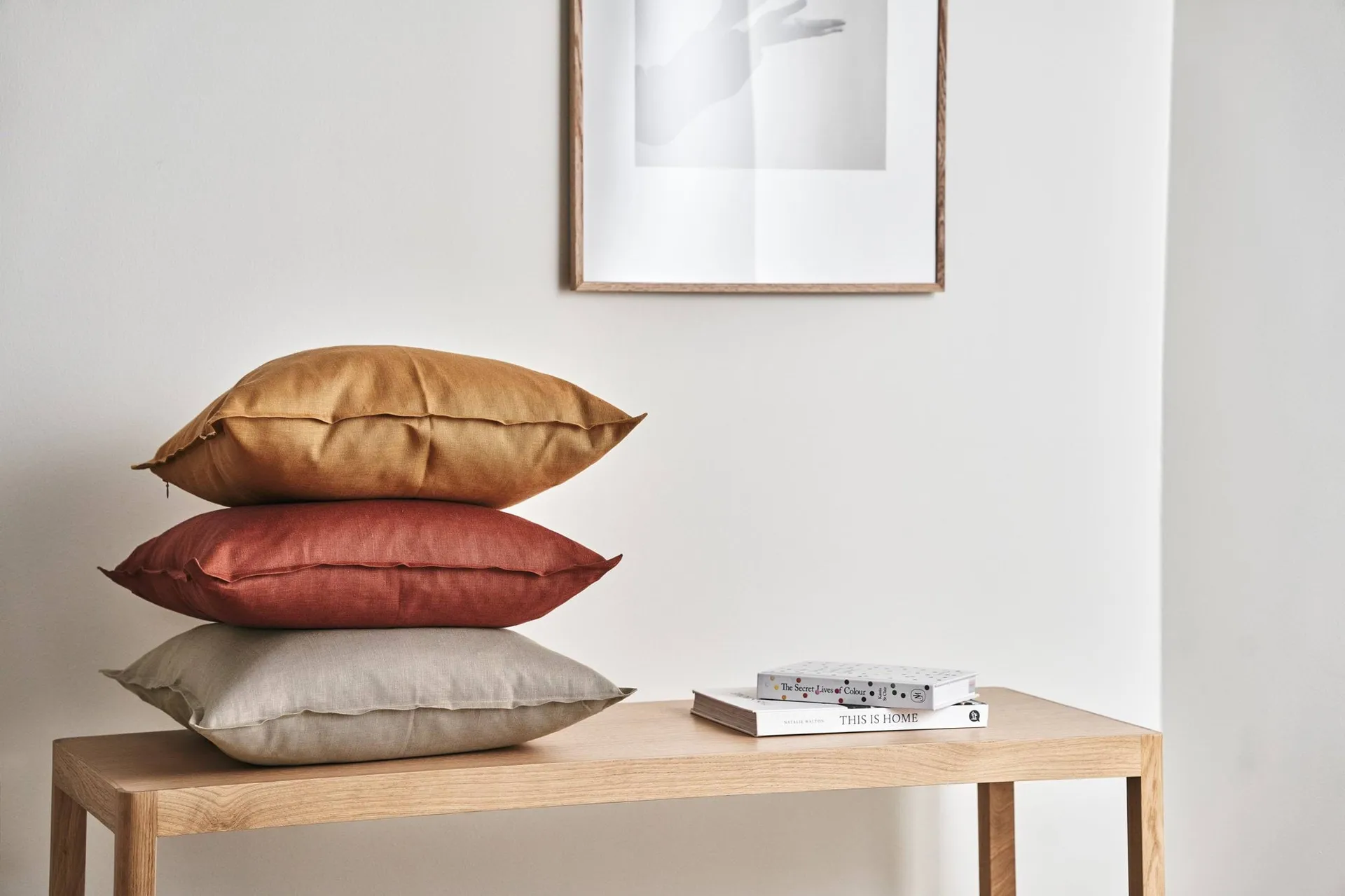 Calm kuddfodral linne 50x50 cm, Sand Scandi Living