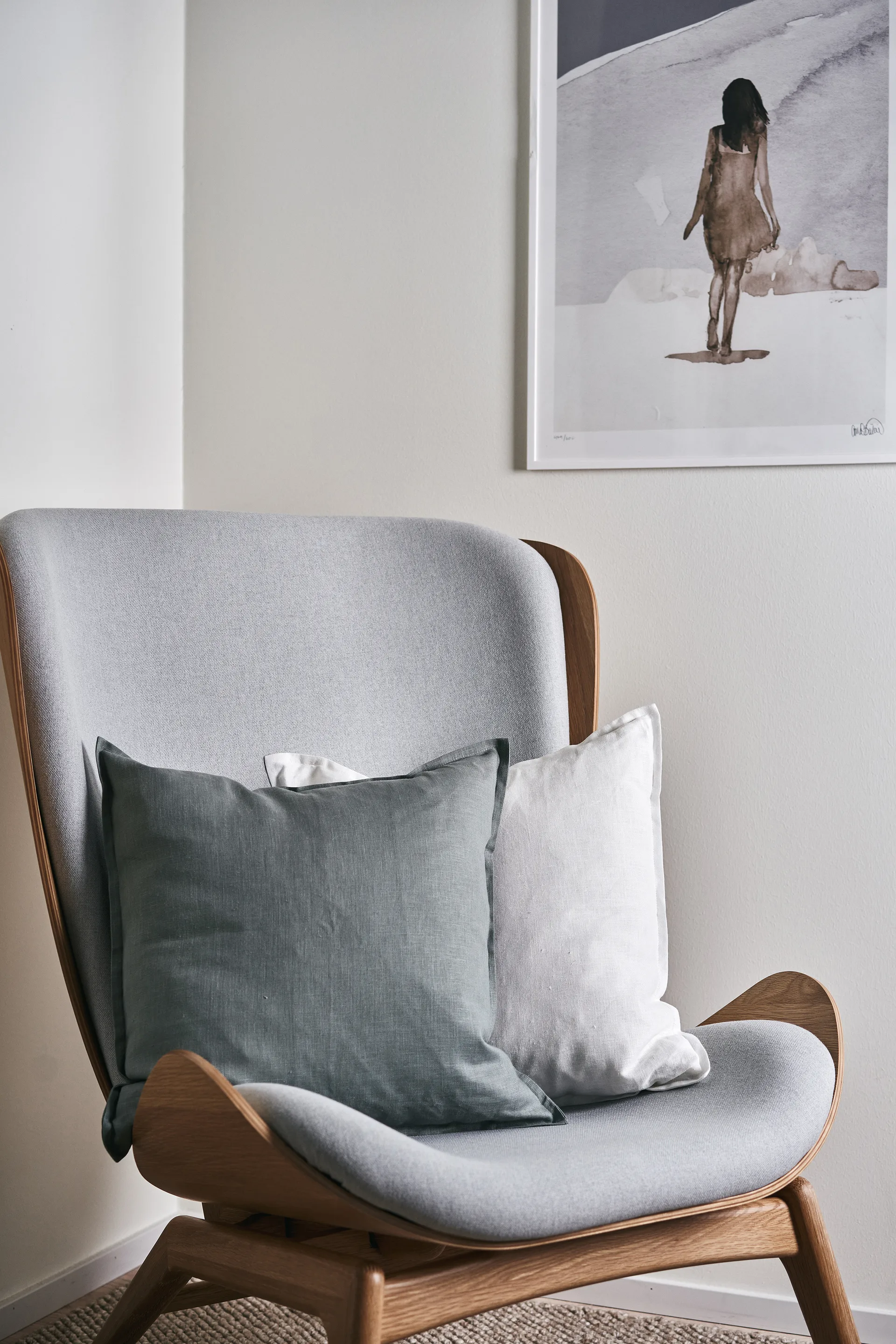 Calm kuddfodral linne 50x50 cm, Smokey Blue Scandi Living
