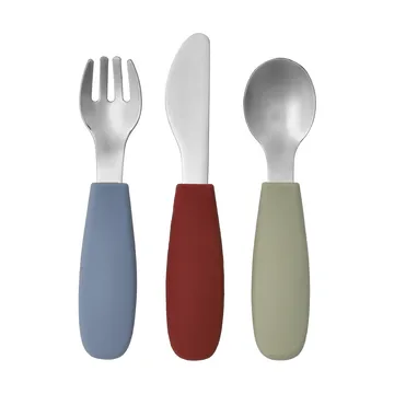 Dine bestickset silikon 3 delar - Green-blue - Scandi Living
