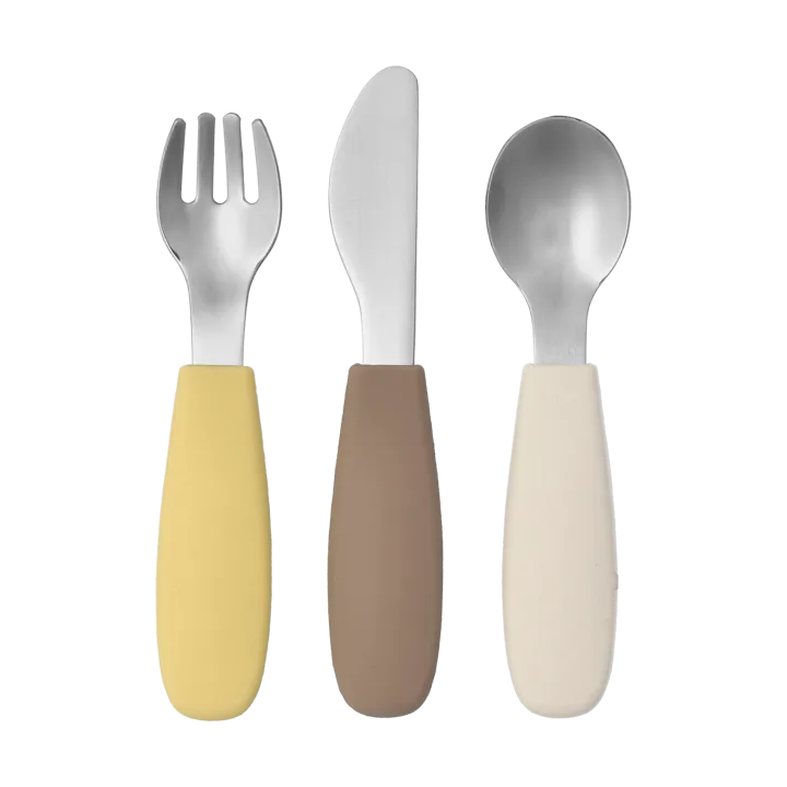 Dine bestickset silikon 3 delar - Taupe - Scandi Living