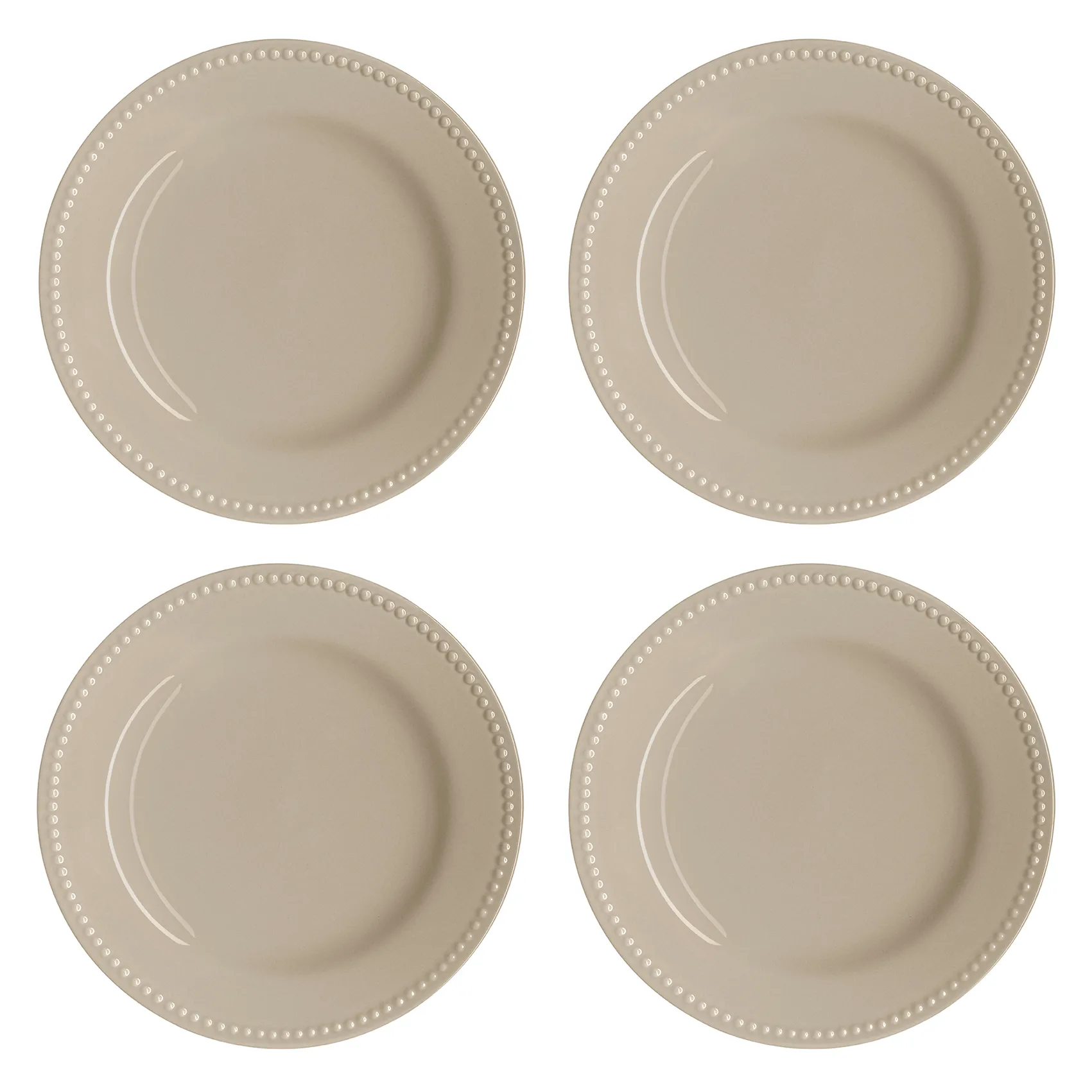 Dots assiett 22 cm 4-pack, Beige Scandi Living