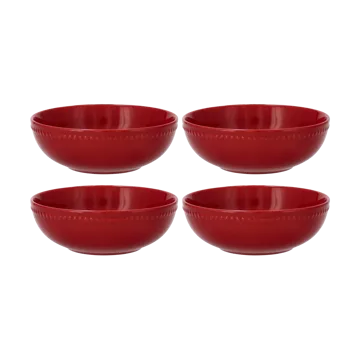 Dots frukostskål 60 cl 4-pack - Röd - Scandi Living
