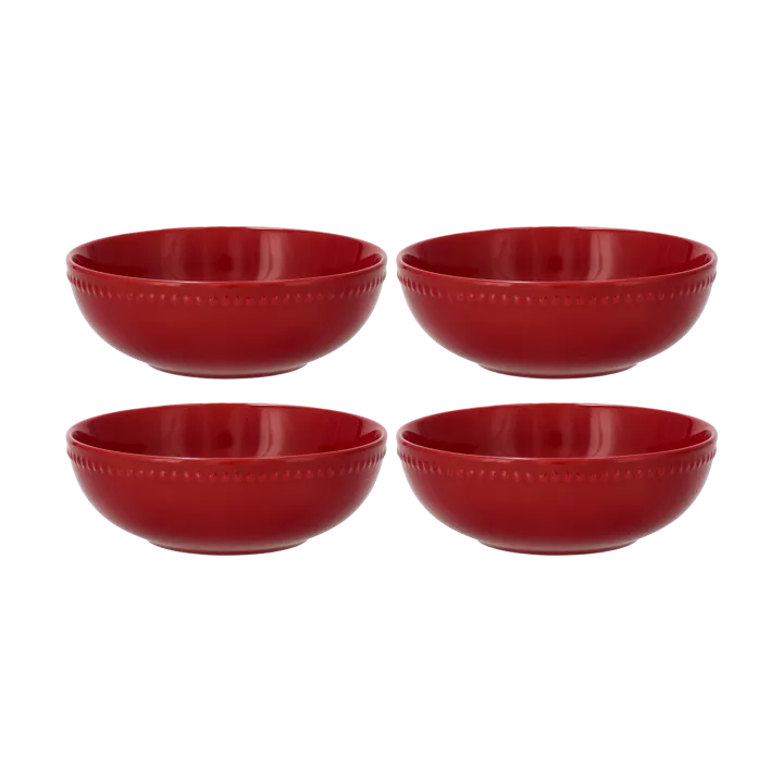 Dots frukostskål 60 cl 4-pack - Röd - Scandi Living
