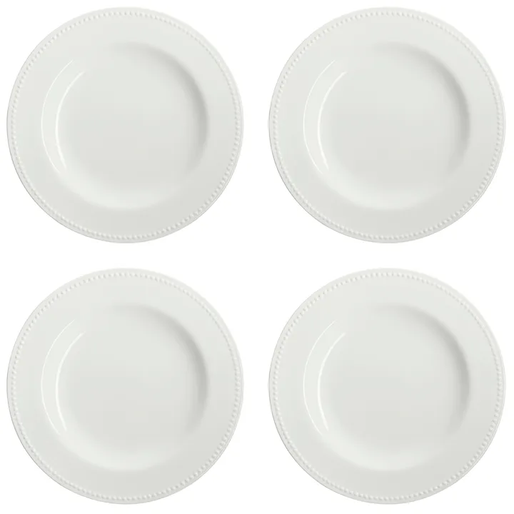 Dots tallrik 28 cm 4-pack - Cremevit - Scandi Living