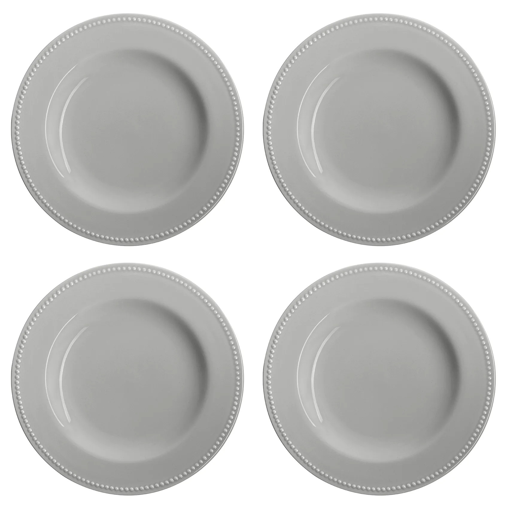Dots tallrik 28 cm 4-pack, Grå Scandi Living