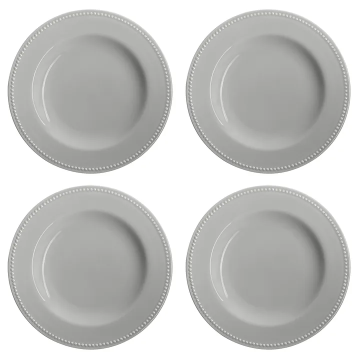 Dots tallrik 28 cm 4-pack - Grå - Scandi Living