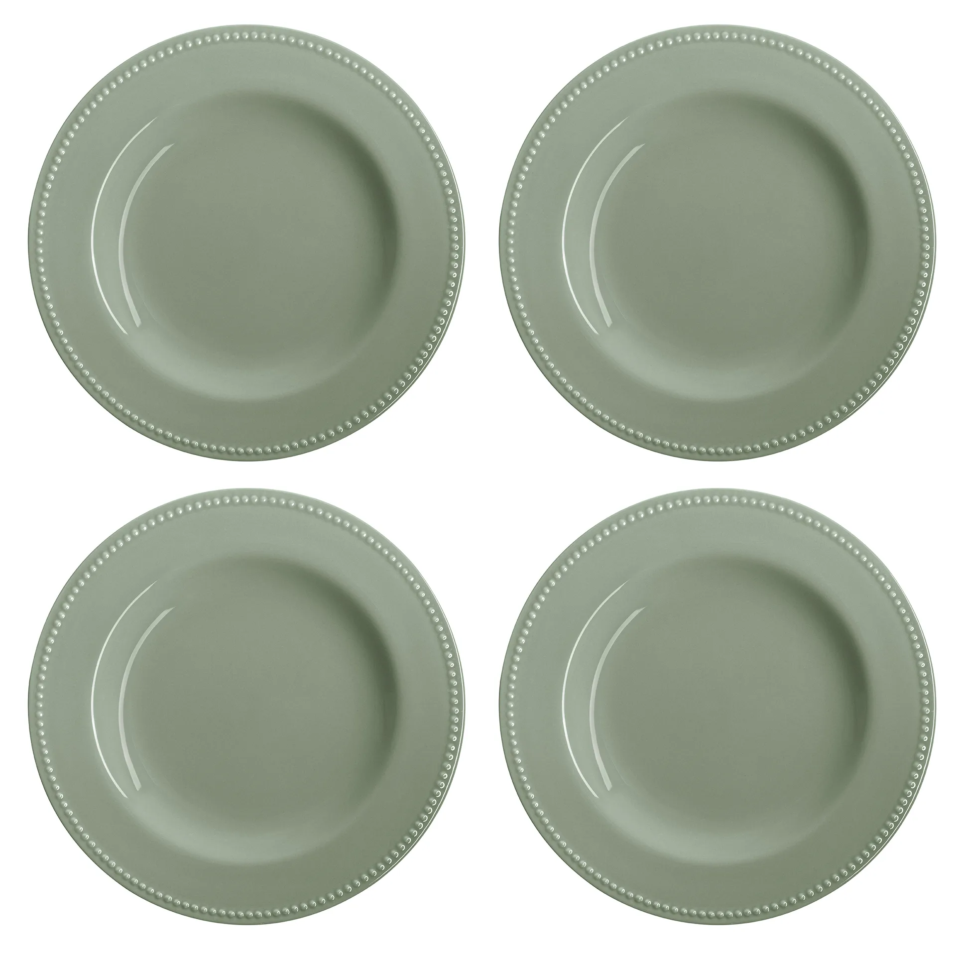 Dots tallrik 28 cm 4-pack, Grön Scandi Living