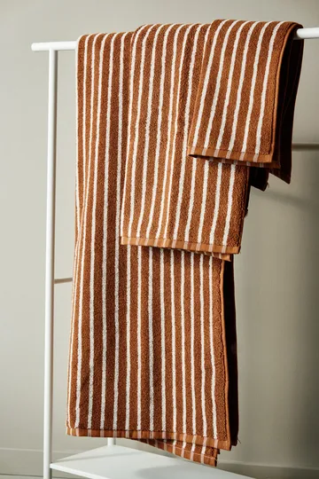 Drift badhandduk 70x140 cm - Brun-vit - Scandi Living