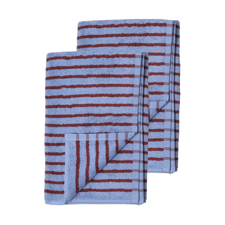 Drift badhanddukar 100x150 cm 2-pack - Blå-röd - Scandi Living