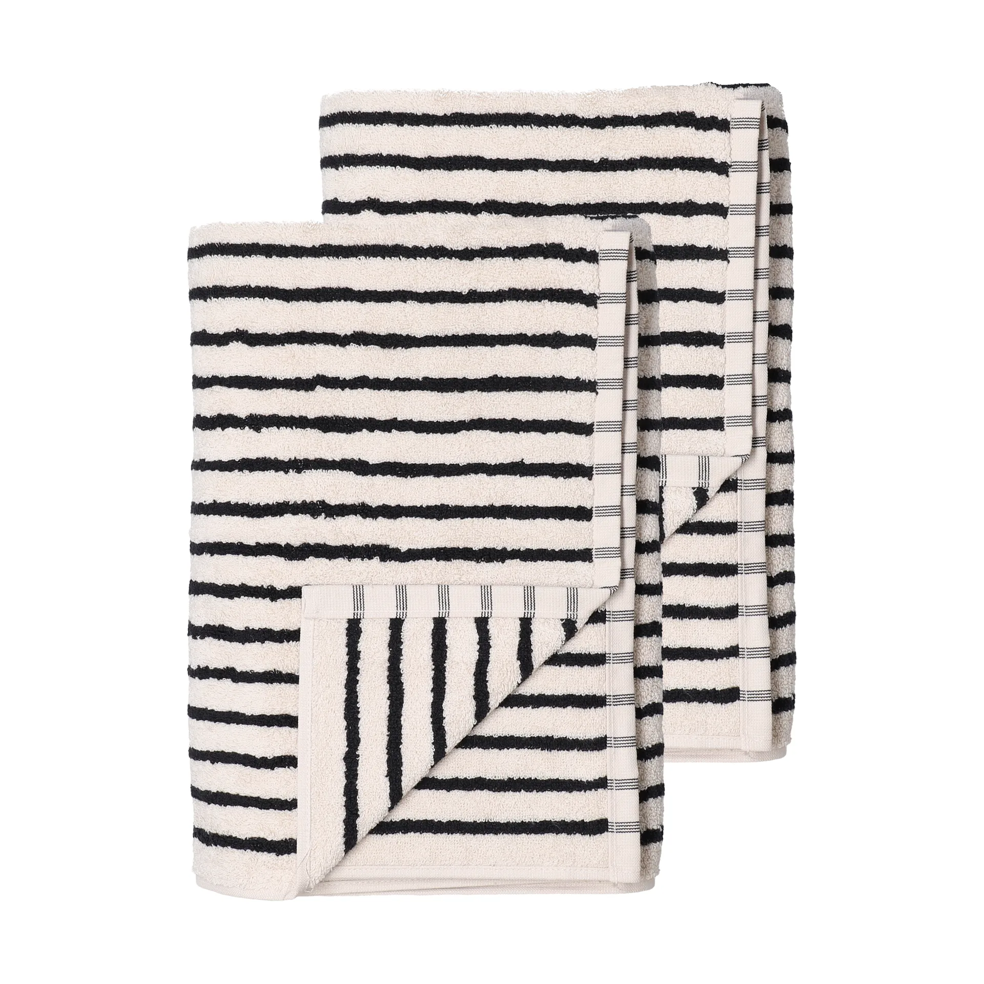 Drift badhanddukar 100x150 cm 2-pack - Vit-svart Scandi Living