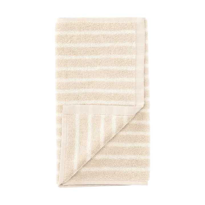 Drift handduk 30x50 cm - Beige-vit - Scandi Living