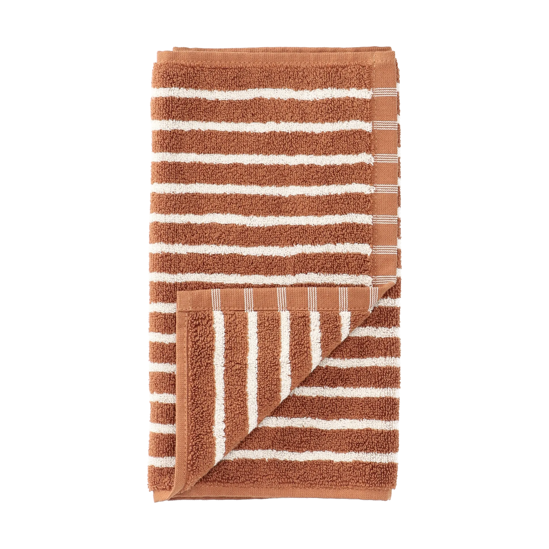 Drift handduk 30x50 cm, Brun-vit Scandi Living