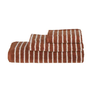 Drift handduk 30x50 cm - Brun-vit - Scandi Living