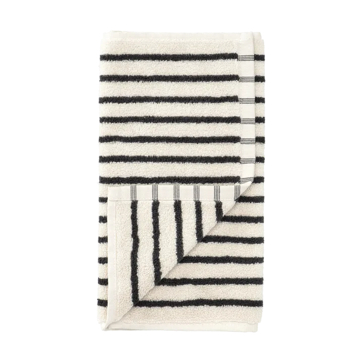 Drift handduk 30x50 cm - Vit-svart - Scandi Living