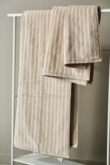 Drift handduk 50x70 cm - Beige-vit - Scandi Living
