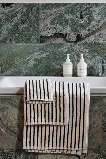 Drift handduk 50x70 cm - Vit-svart - Scandi Living