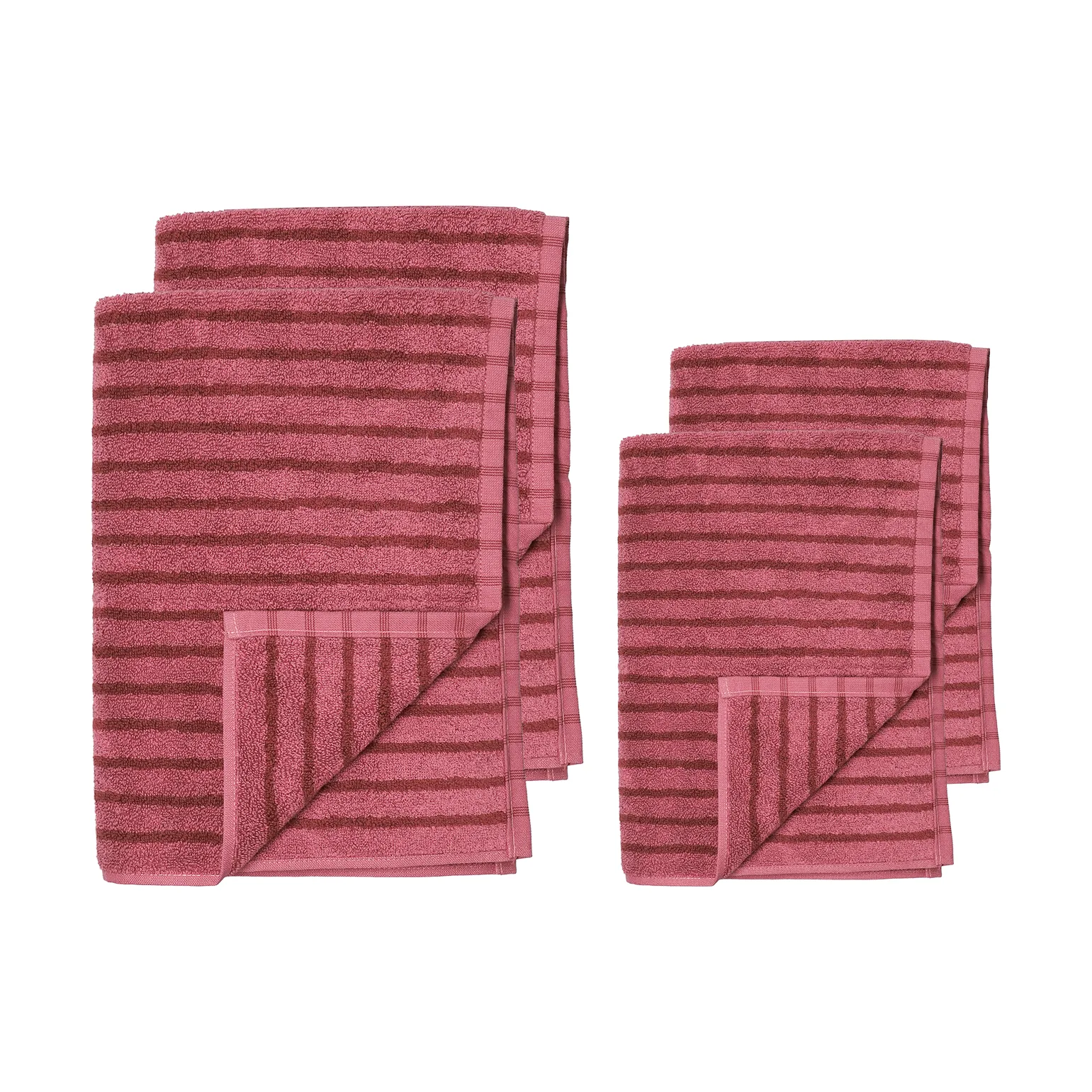 Drift handduksset 4 delar - Rosa-röd Scandi Living