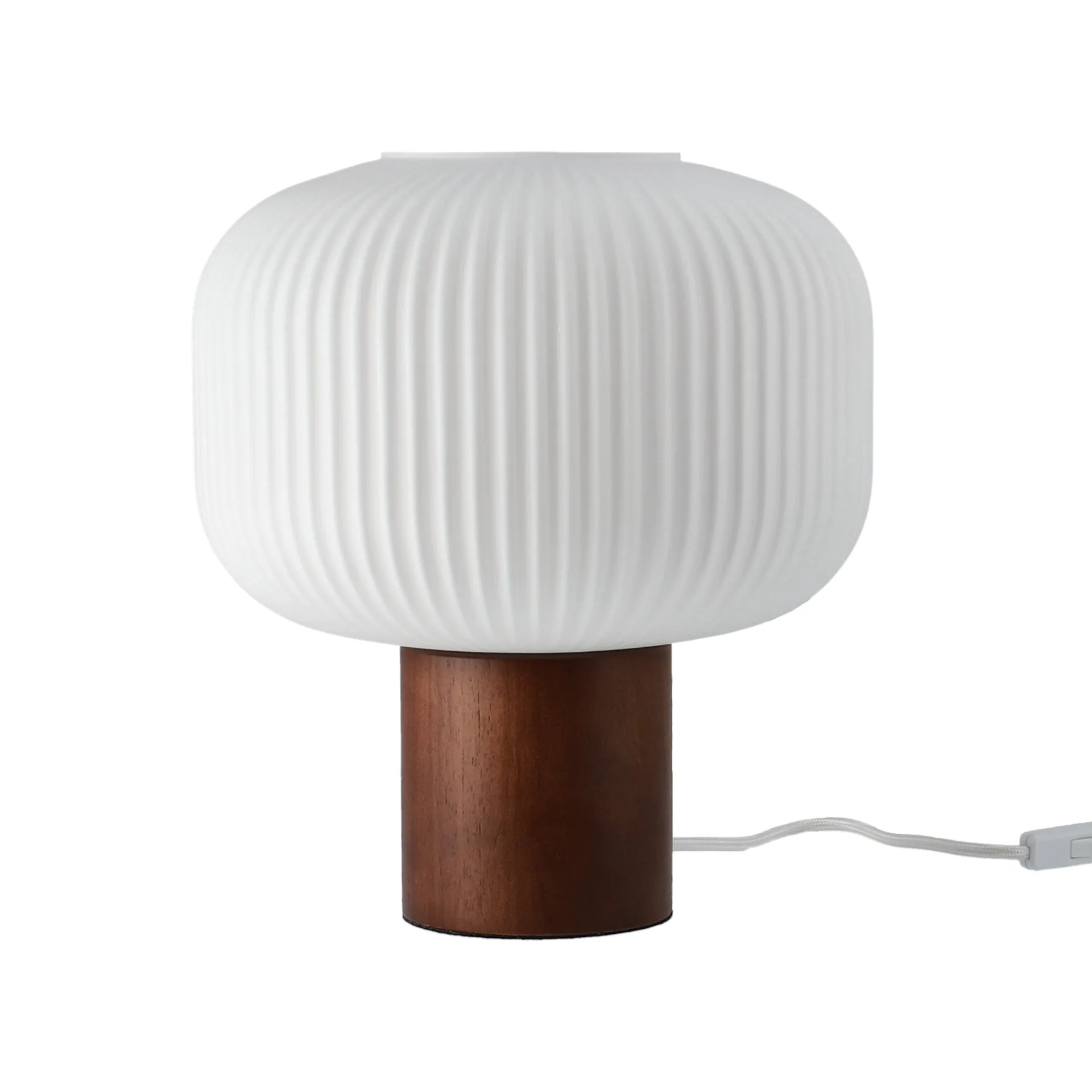 Fair bordslampa 34,5 cm, Frostat glas-mörkbetsad ask Scandi Living