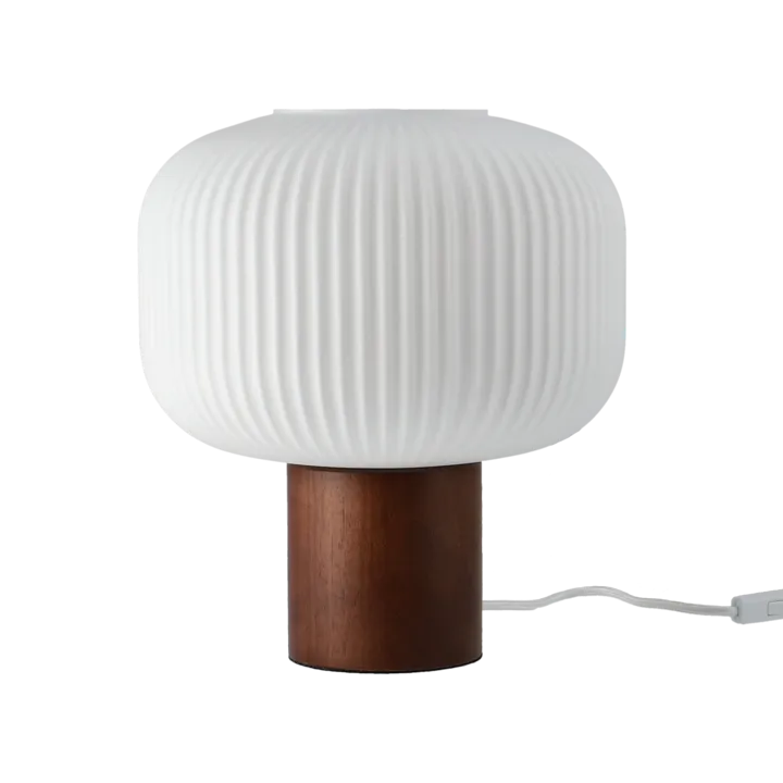 Fair bordslampa 34,5 cm - Frostat glas-mörkbetsad ask - Scandi Living