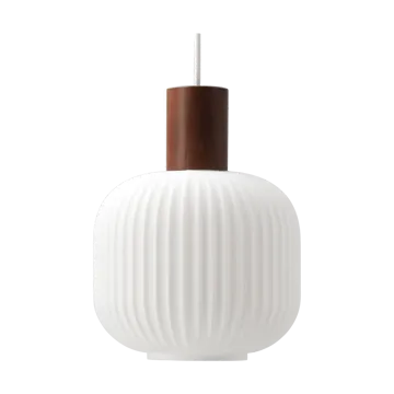 Fair taklampa Ø20cm - Frostat glas-mörkbetsad ask - Scandi Living