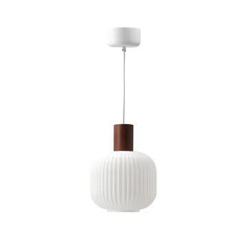 Fair taklampa Ø20cm - Frostat glas-mörkbetsad ask - Scandi Living