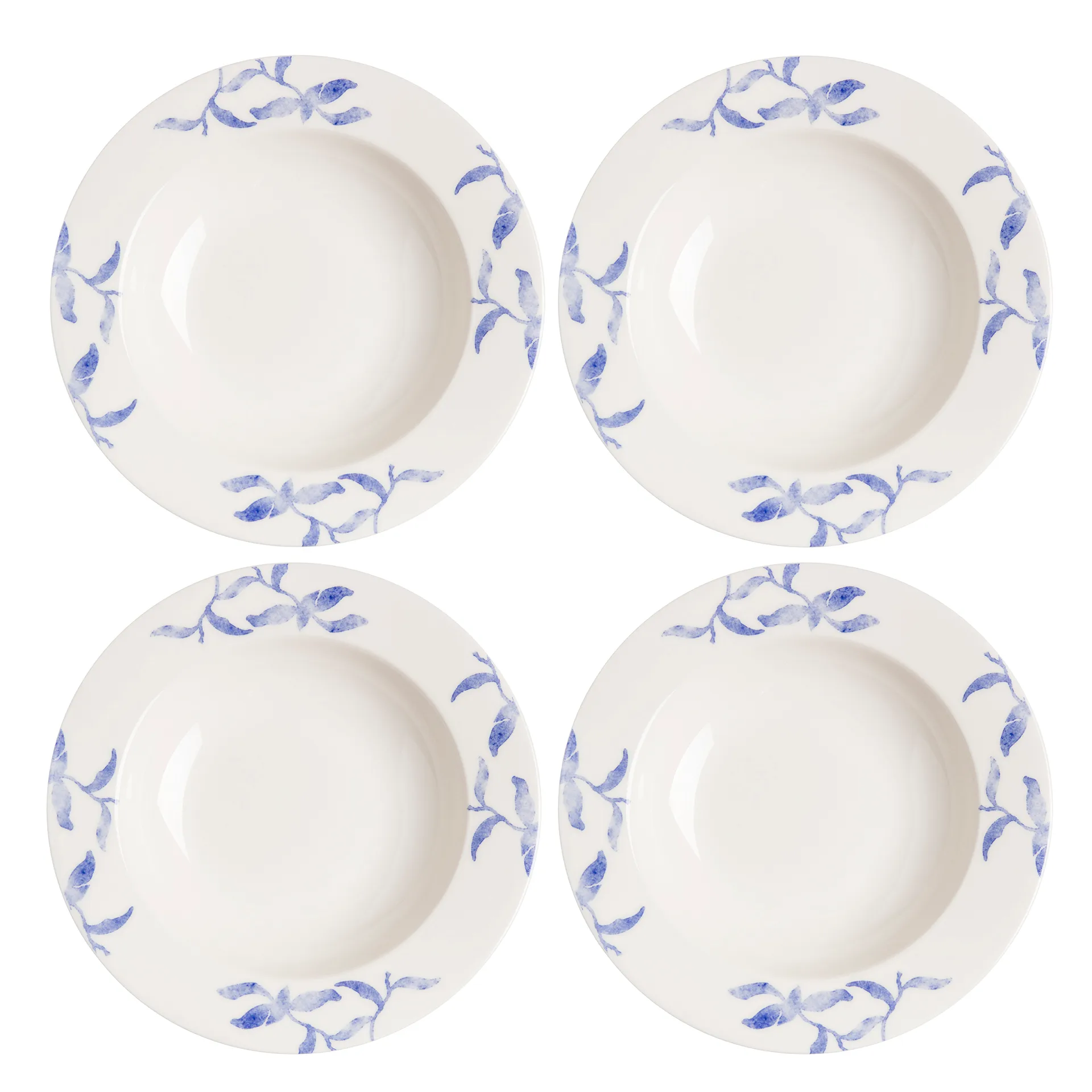 Havspil djup tallrik 23 cm 4-pack, Blå-vit Scandi Living
