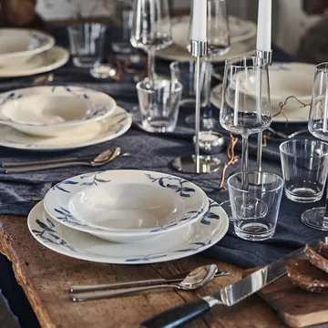 Havspil djup tallrik 23 cm 4-pack - Blå-vit - Scandi Living
