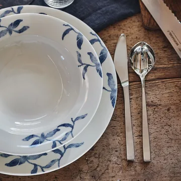 Havspil djup tallrik 23 cm 4-pack - Blå-vit - Scandi Living